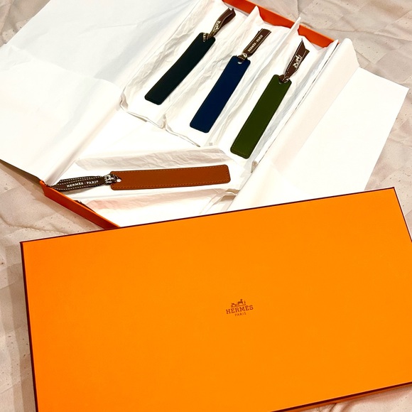 Hermes Other - Hermès Ribbon on Leather Bookmark- w/ box Gift Set